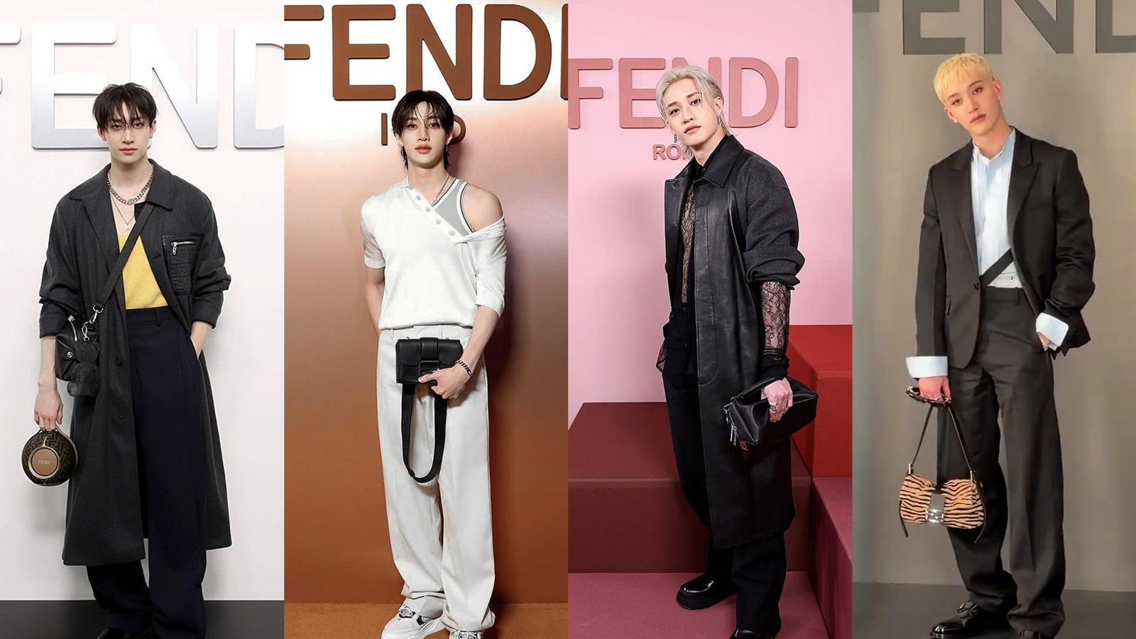 Bang Chan of Stray Kids in Fendi at Milan Fashion Week