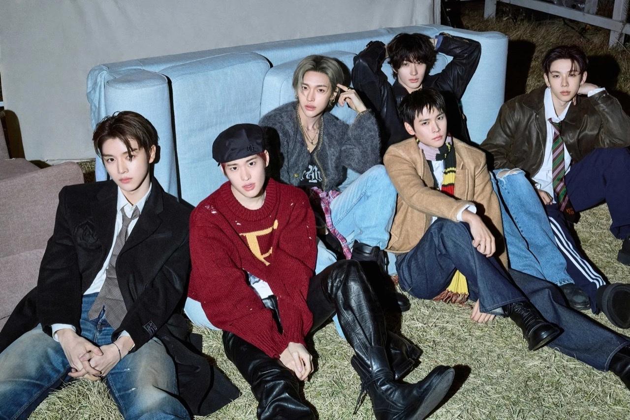 RIIZE six-member K-pop group promotional photo for Kill Blue anime ending theme KILL SHOT