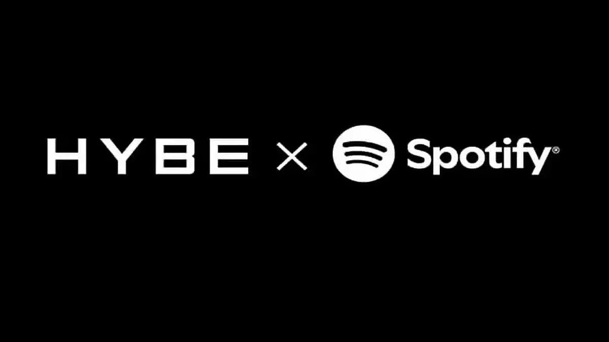 HYBE x Spotify partnership announcement graphic
