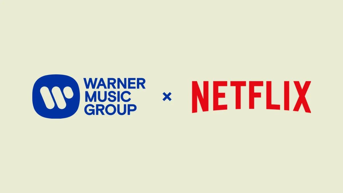 Warner Music Group x Netflix partnership logo announcing exclusive documentary deal