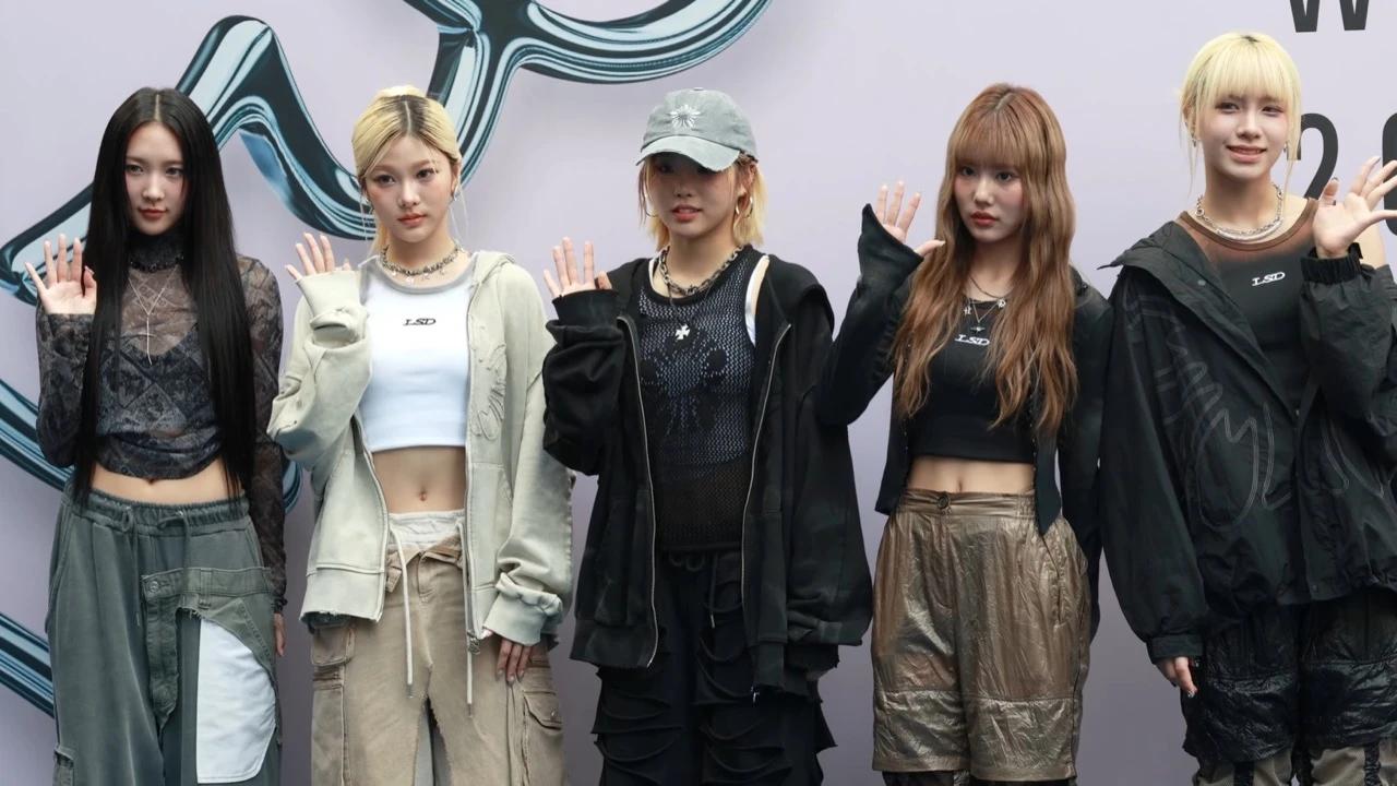 YOUNG POSSE five members posing at Seoul Fashion Week September 2024