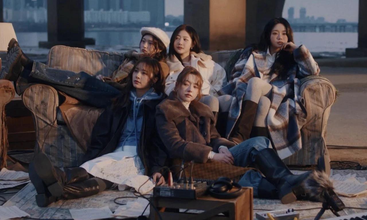 FIFTY FIFTY performing in their official Wish You Were Here cover music video