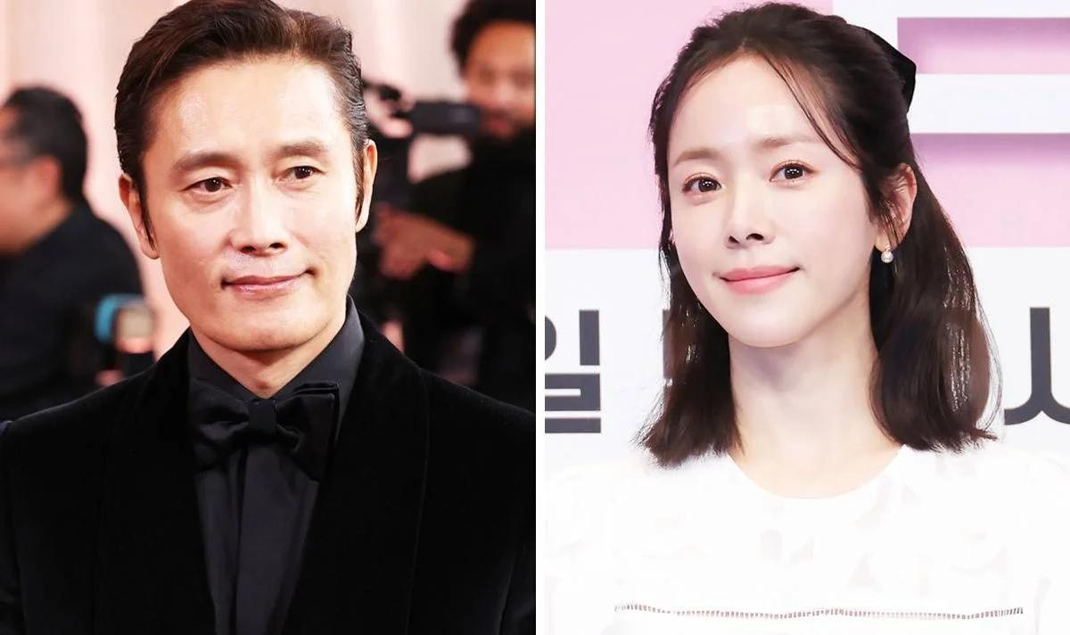 Lee Byung-hun and Han Ji-min, stars of Disney+'s The Koreans, photographed at separate events in 2025.