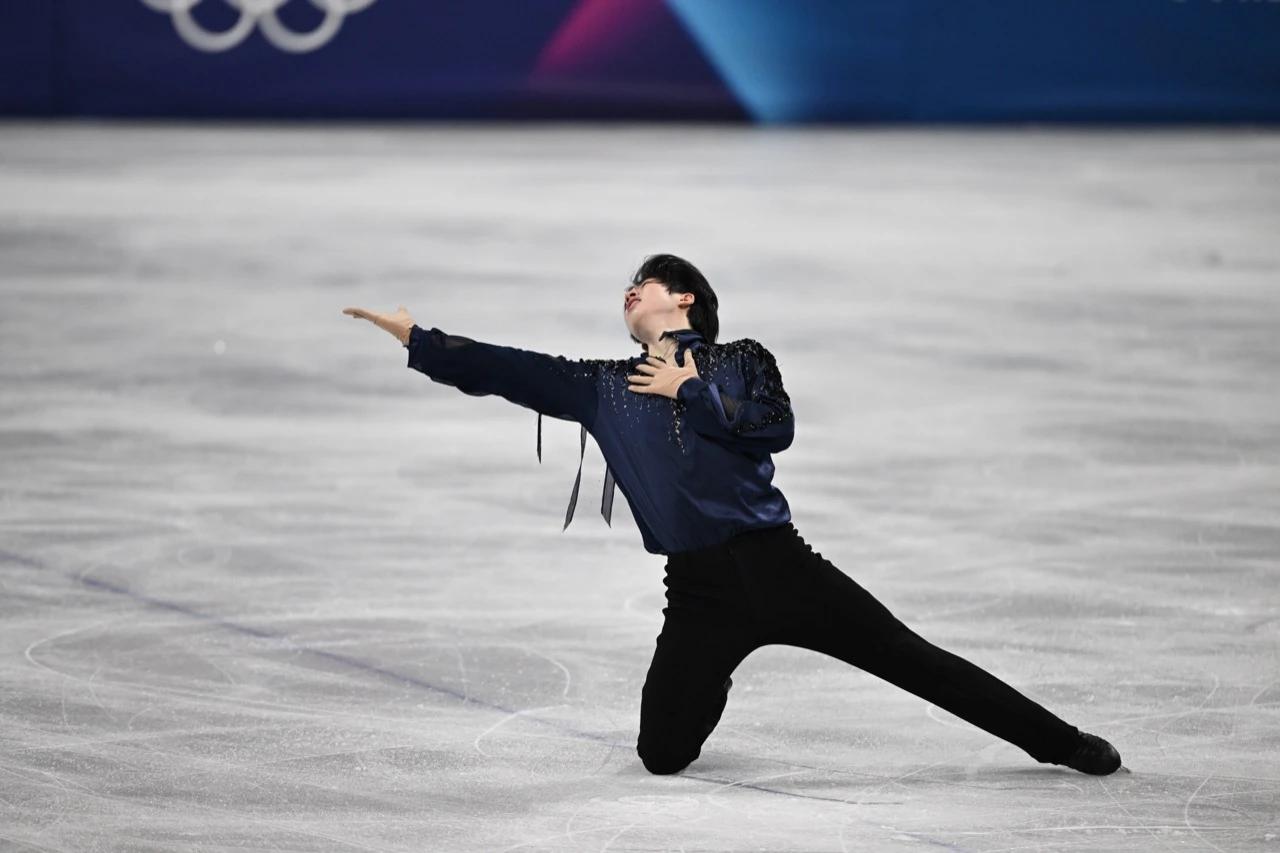Cha Jun Hwan performing at the 2026 Milano Cortina Winter Olympics figure skating competition