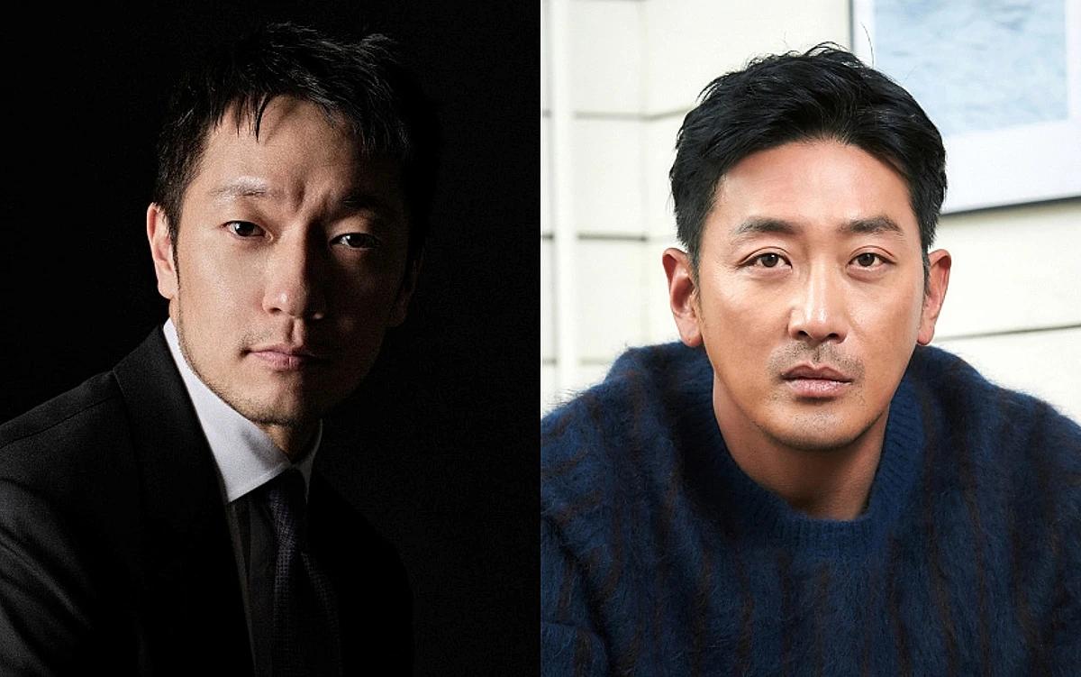 Ha Jung-woo and Son Suk-ku in side-by-side promotional portraits released with Netflix film The Generals casting announcement