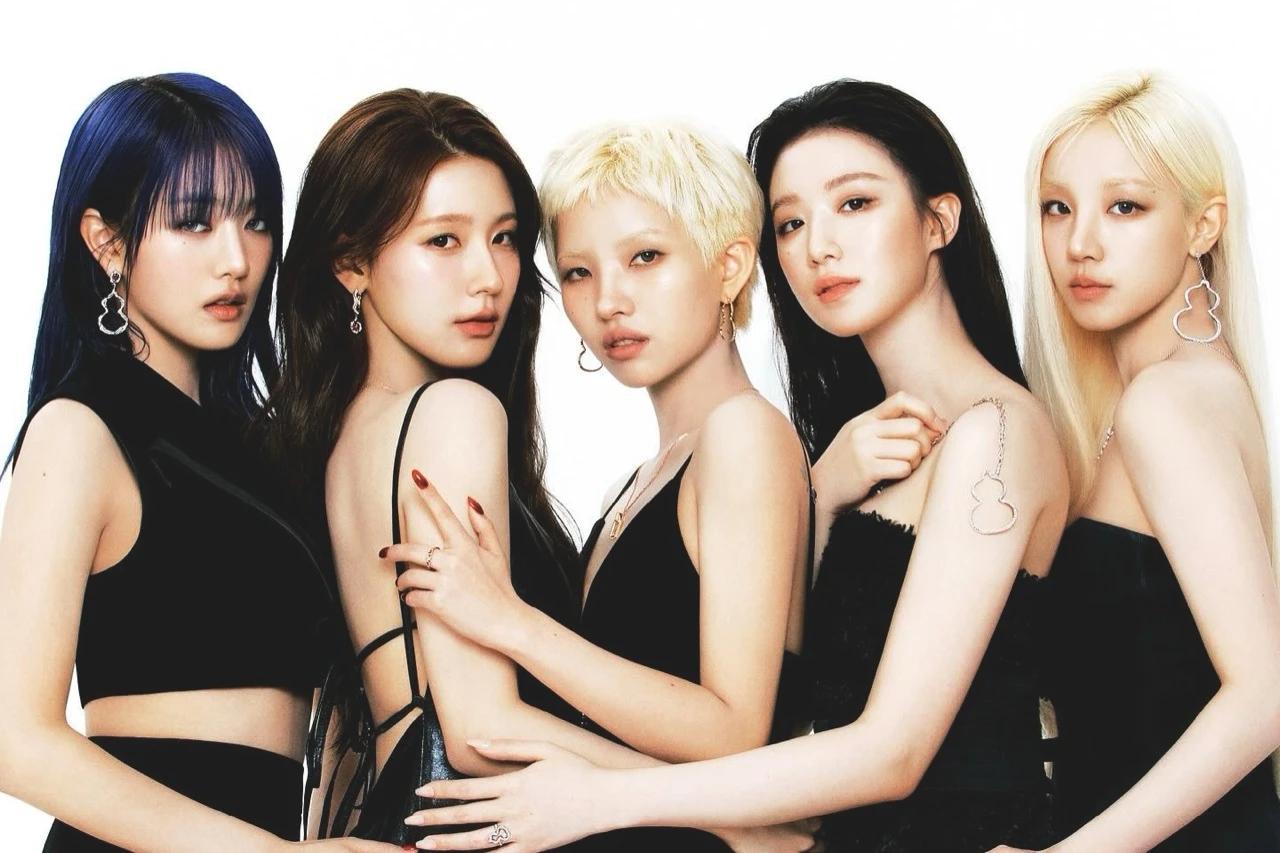 i-dle in a black studio group image during the We made comeback announcement cycle