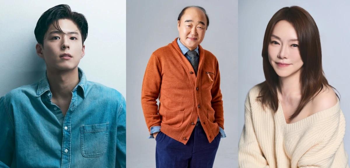 Studio portrait composite featuring Park Bo Gum, Jang Kwang, and Cha Ji-yeon tied to the Korean dub cast of David