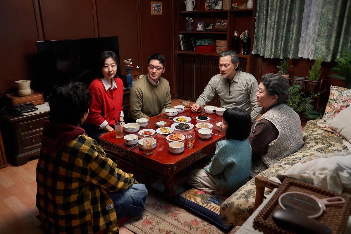 A family dinner still from Lee Joon-ik's A Father's Homecooked Meal, one of the Lezhin Snack short dramas invited to BIFAN